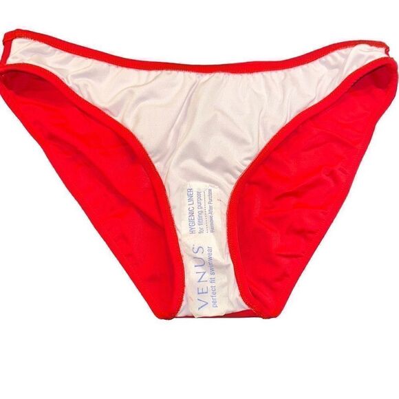 Venus SCOOP FRONT BIKINI BOTTOM SIZE 10 In RED NWT - Picture 5 of 7